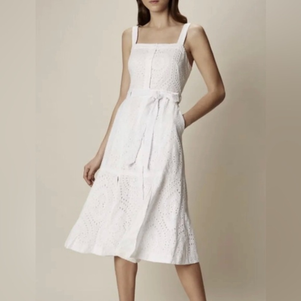 Nwt Karen Millen broderie white midi dress